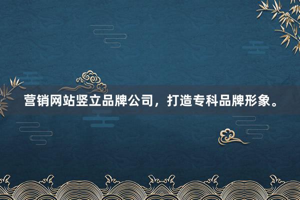 营销网站竖立品牌公司，打造专科品牌形象。